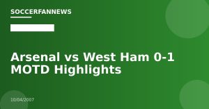 Arsenal vs West Ham 0-1 MOTD Highlights